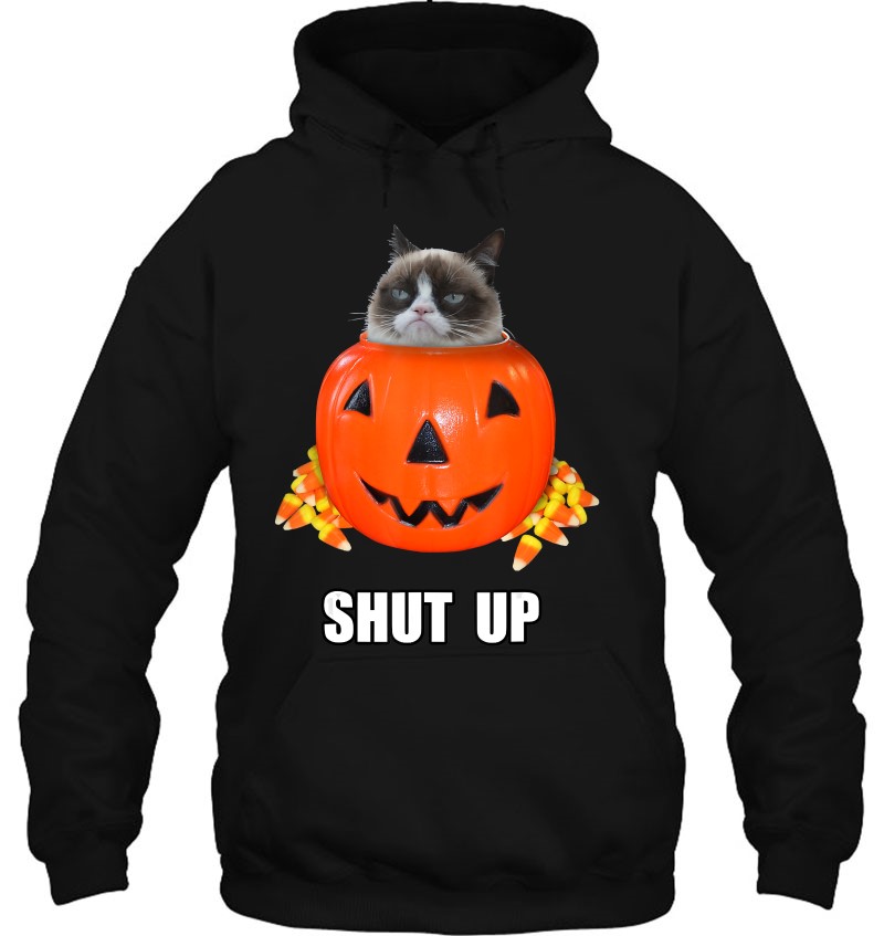 Grumpy Cat Halloween Shut Up Pumpkin Candy Corn Mugs
