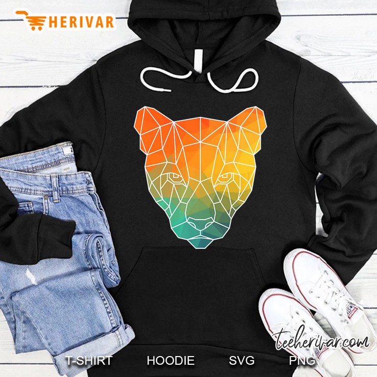 Puma Outline Polygons Watercolor Silhouette Hoodie