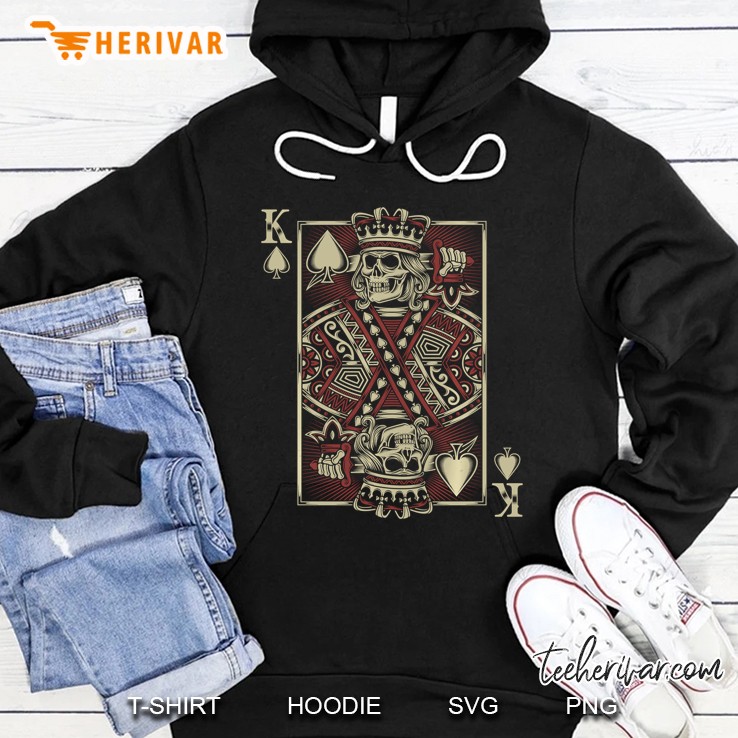 Skull Motorcycle Biker King Of Spades Card Game Poker Hoodie