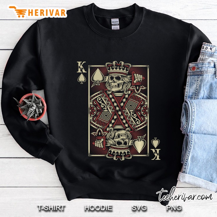 Skull Motorcycle Biker King Of Spades Card Game Poker Sweatshirt