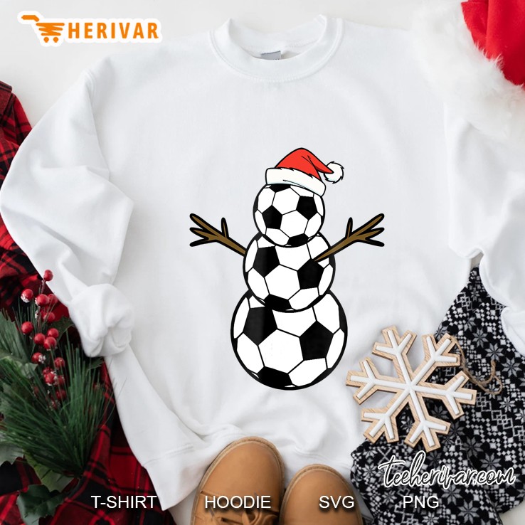 Soccer Ball Snowman Tshirt Christmas Tee Sweatshirt