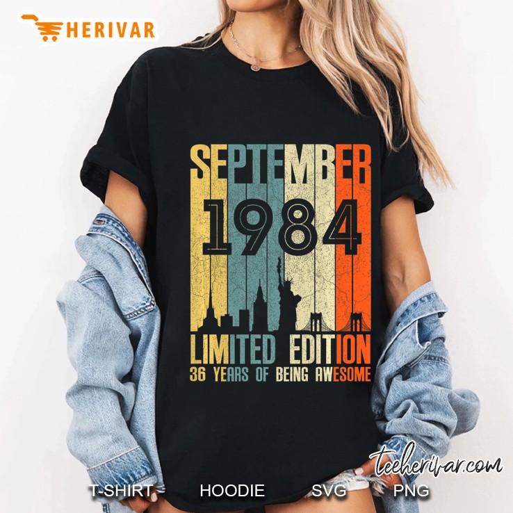 September 1984 36 Year Old Shirt 1984 Birthday Gift Premium Ladies Tee