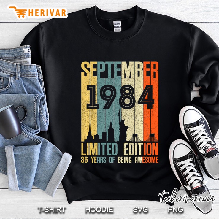 September 1984 36 Year Old Shirt 1984 Birthday Gift Premium Sweatshirt