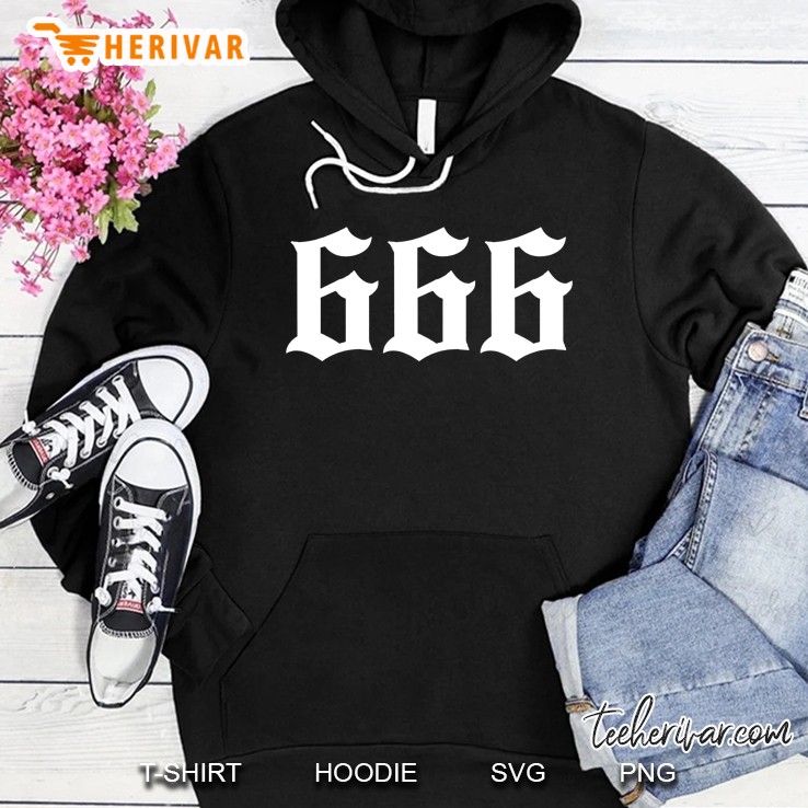 666 (Old English), Number Of The Beast Satanic Hoodie