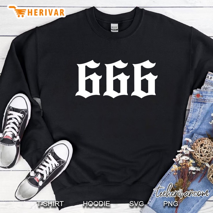 666 (Old English), Number Of The Beast Satanic Sweatshirt