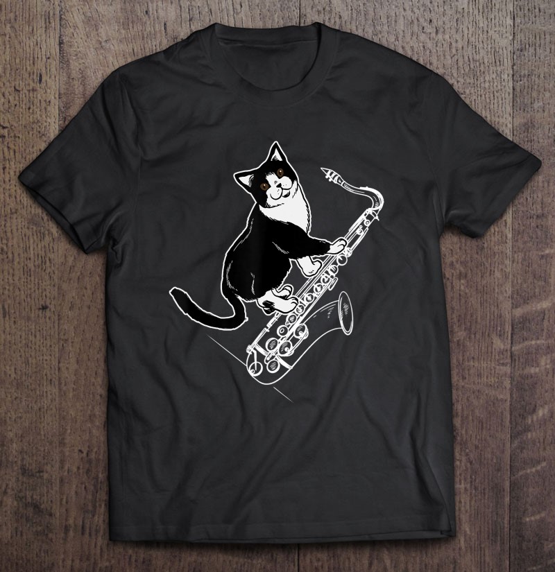 Cat Playing Saxophone Musician Lover Hoodie