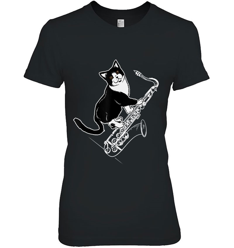 Cat Playing Saxophone Musician Lover Hoodie