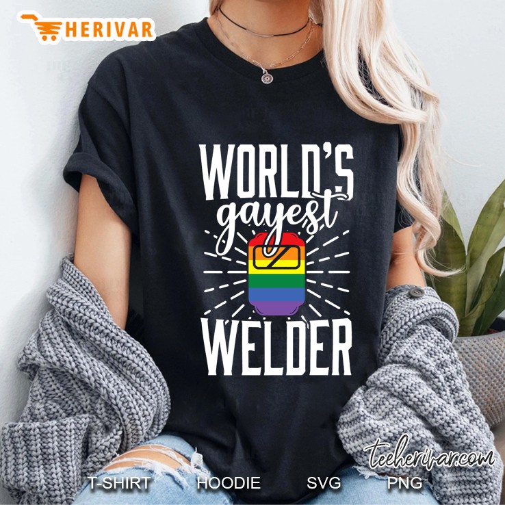 Gay Welder Lgbt Pride Funny Saying Welding Gift Premium Ladies Tee
