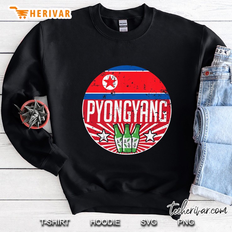 Pyongyang North Korea Flag Soju Retro Flag Kim Jong Sweatshirt