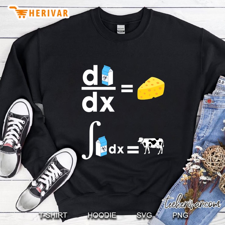 Milk Differential Is Cheese Funny Math Cow Milk Sweatshirt