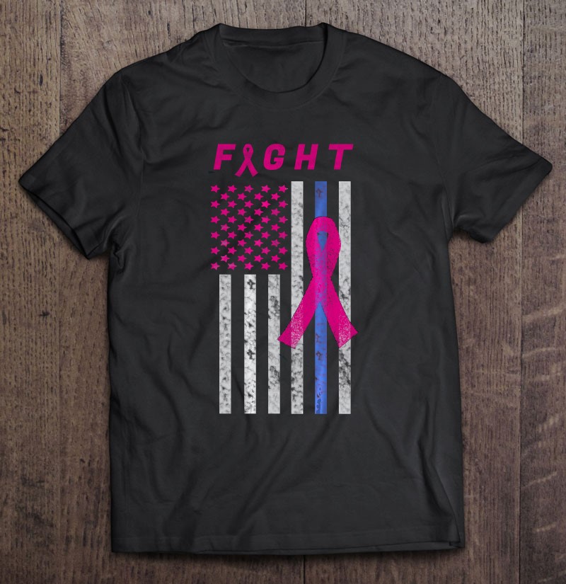 Breast Cancer Fight Pink Ribbon Thin Blue Line Police Back T-Shirts,  Hoodies, Sweatshirts & PNG