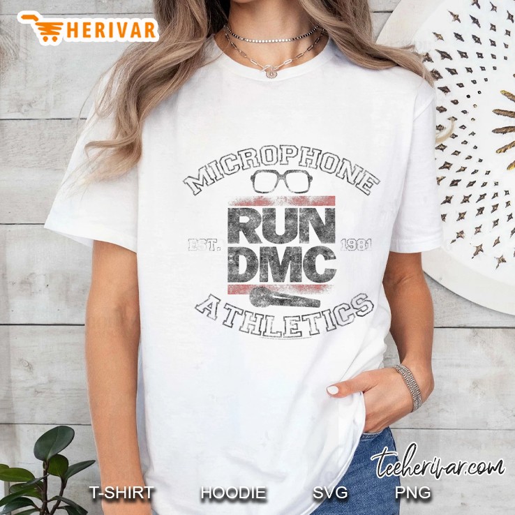 Run Dmc Official Microphone Athletics Premium Ladies Tee