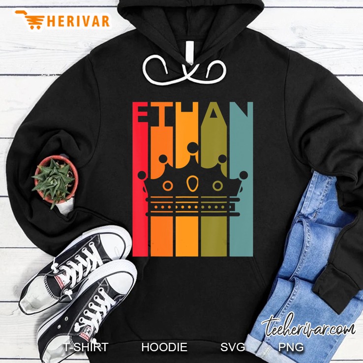 Ethan Gift Idea For Boys Men Retro First Name Vintage Ethan Hoodie