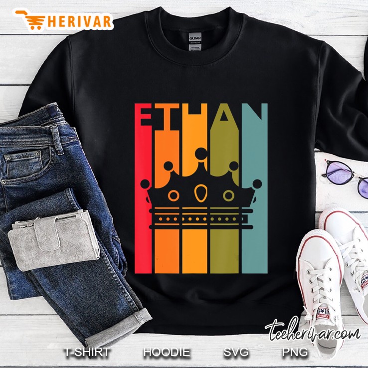 Ethan Gift Idea For Boys Men Retro First Name Vintage Ethan Sweatshirt