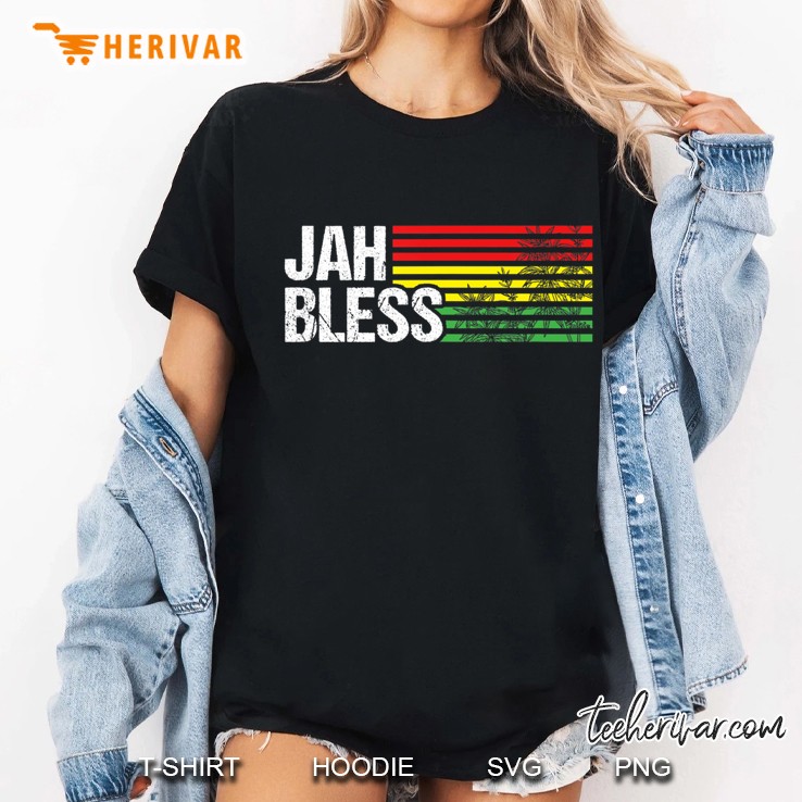 Jah Bless Rasta Jamaica Reggae God Bless Rastafari Gift Ladies Tee