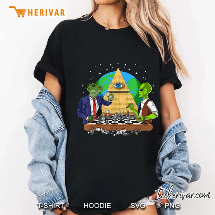 Space Alien Illuminati Masonic Chess Cosmic All Seeing Eye Ladies Tee