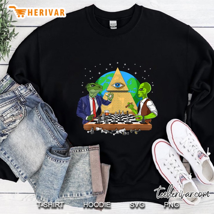 Space Alien Illuminati Masonic Chess Cosmic All Seeing Eye Sweatshirt