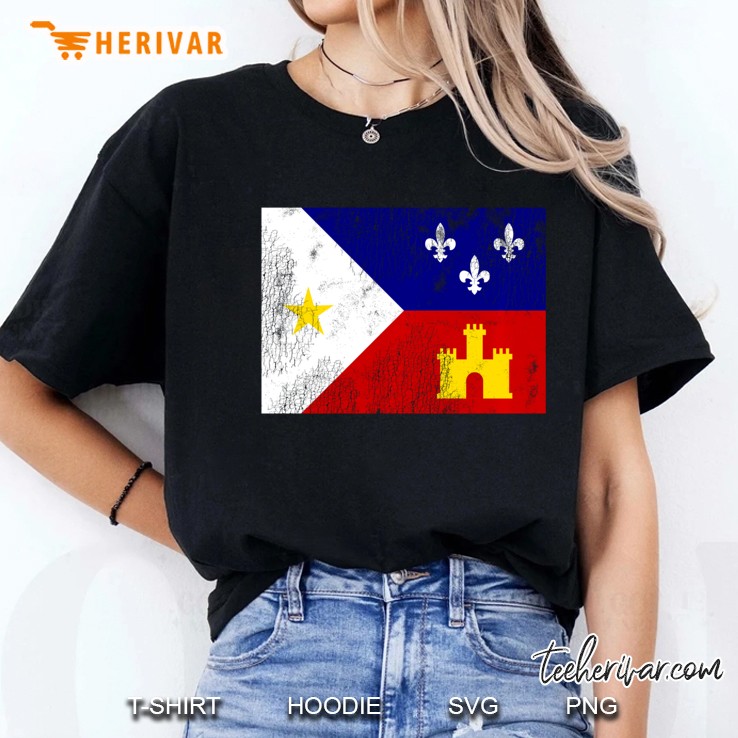 Acadiana Flag Louisiana Cajun Country Pullover Ladies Tee