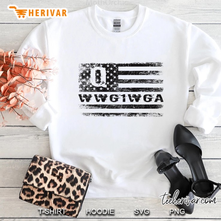 Vintage American Flag Patriotic Qanon Wwg1wga Qanon Flag Sweatshirt