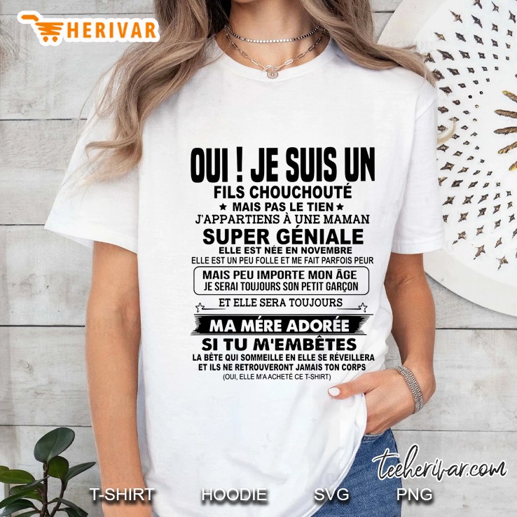 Qui Je Suis Un Fils Chouchoute Mais Pas Le Tien Ladies Tee