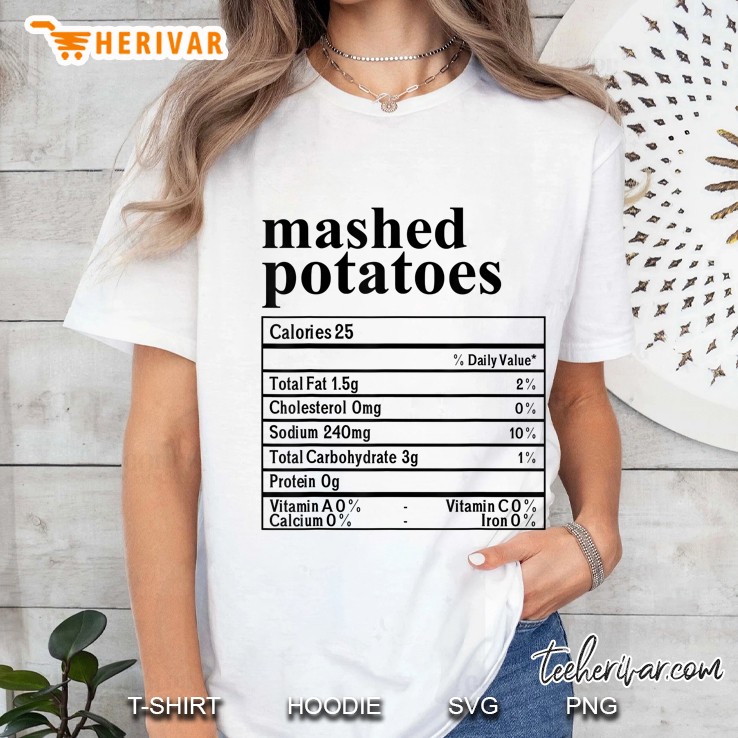 Mashed Potato Nutrition Costume Funny Thanksgiving Ladies Tee