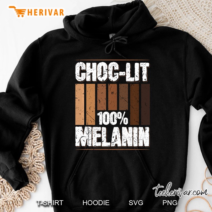 Choc-Lit 100 Melanin Black Queen Afrocentric Gift Hoodie