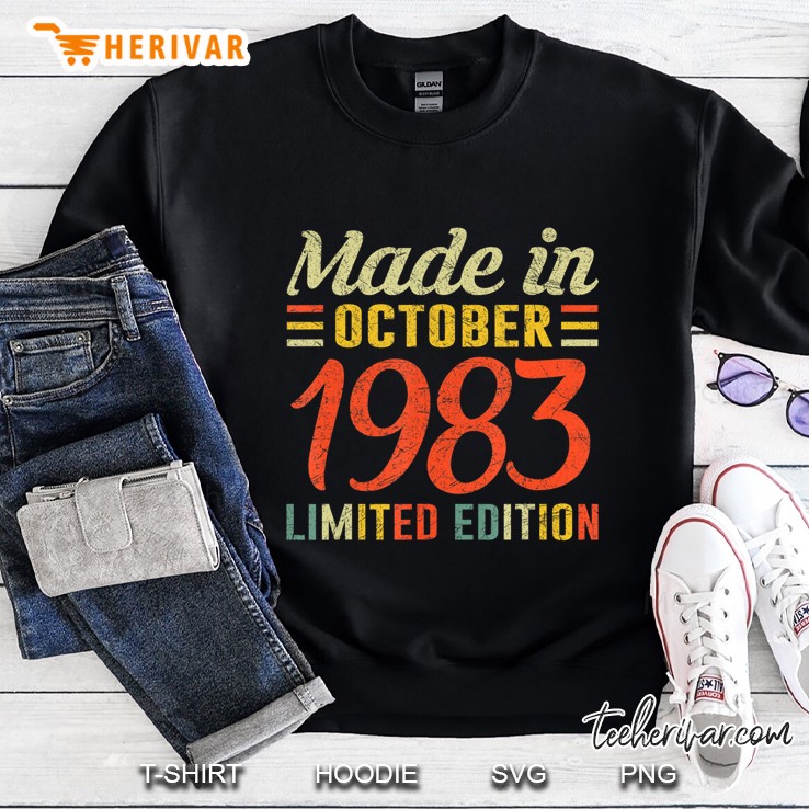 Born October 1983 Birthday Gift Made In 1983 37 Years Old Sweatshirt