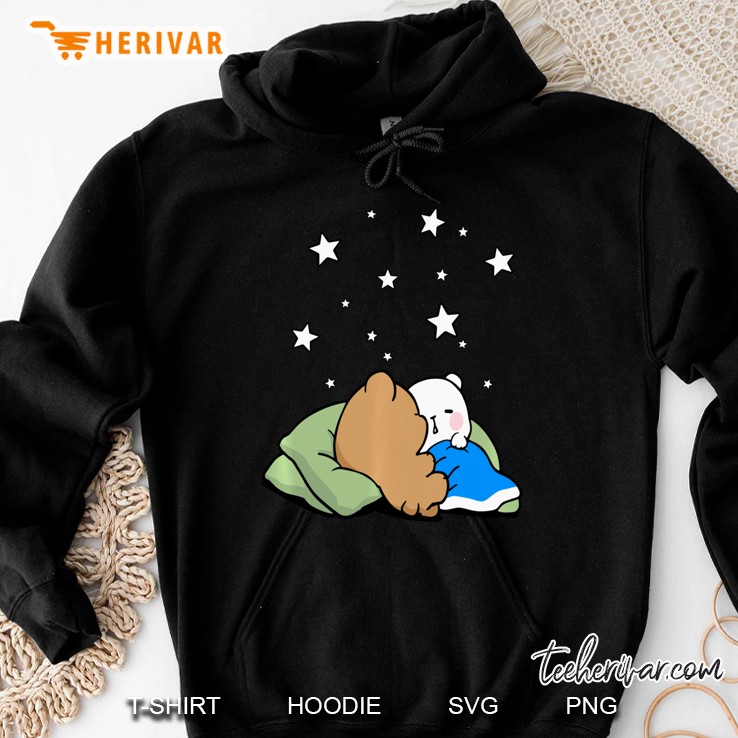 Milk Mocha Bear Sleeping Under The Stars Love Kiss Valentine Pullover Hoodie