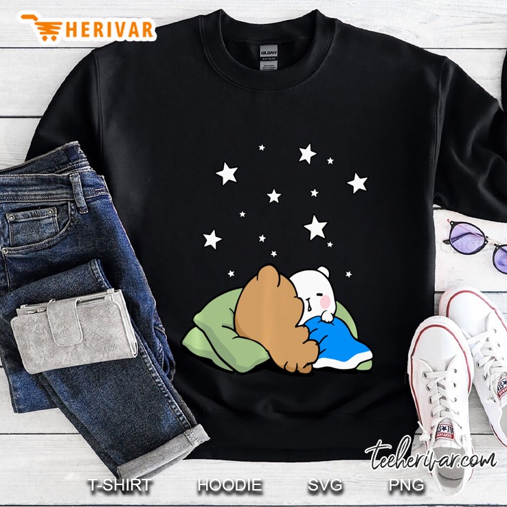 Milk Mocha Bear Sleeping Under The Stars Love Kiss Valentine Pullover Sweatshirt