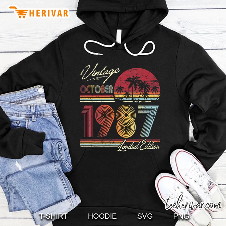 Vintage 33Rd Birthday Gift Retro Vintage October 1987 Ver2 Hoodie