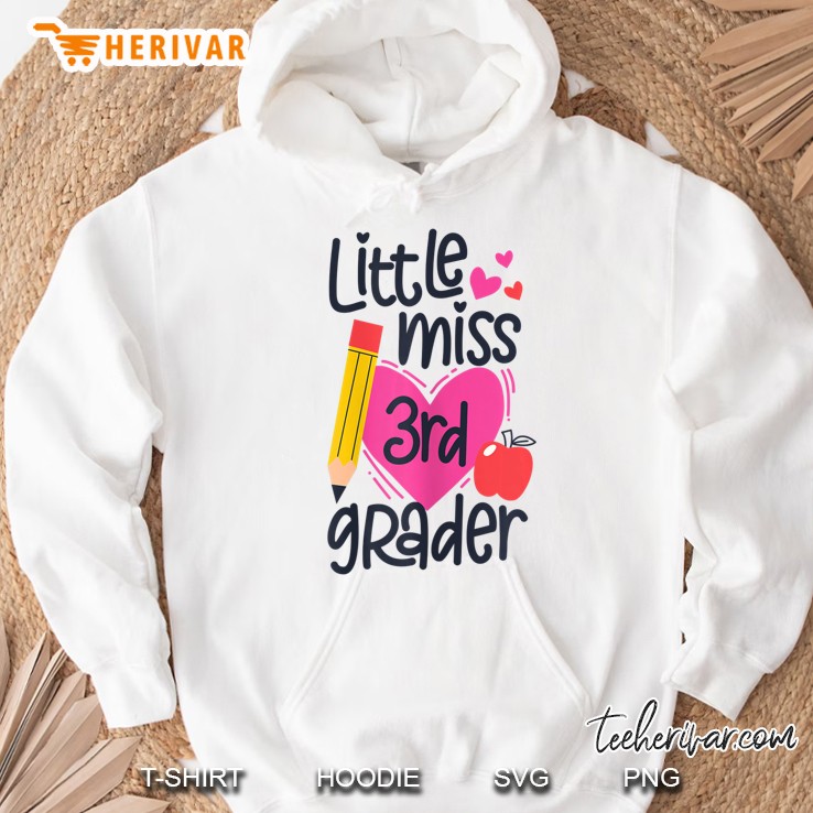 Little Miss 3Rd Grader First Day Of Hello Third Grade Hoodie