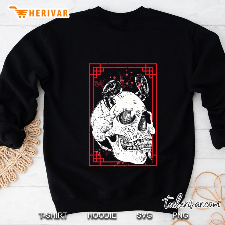 Japanese Demon Harajuku Kabuki Yokai Oni Face Mask Art Sweatshirt