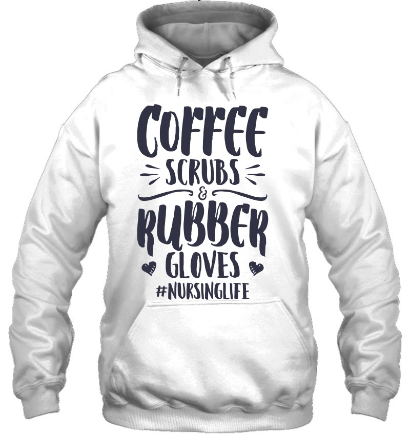 NEW Nurses Coffee Scrubs and Rubber Gloves Unisex Hooded Sweatshirts S-XL 