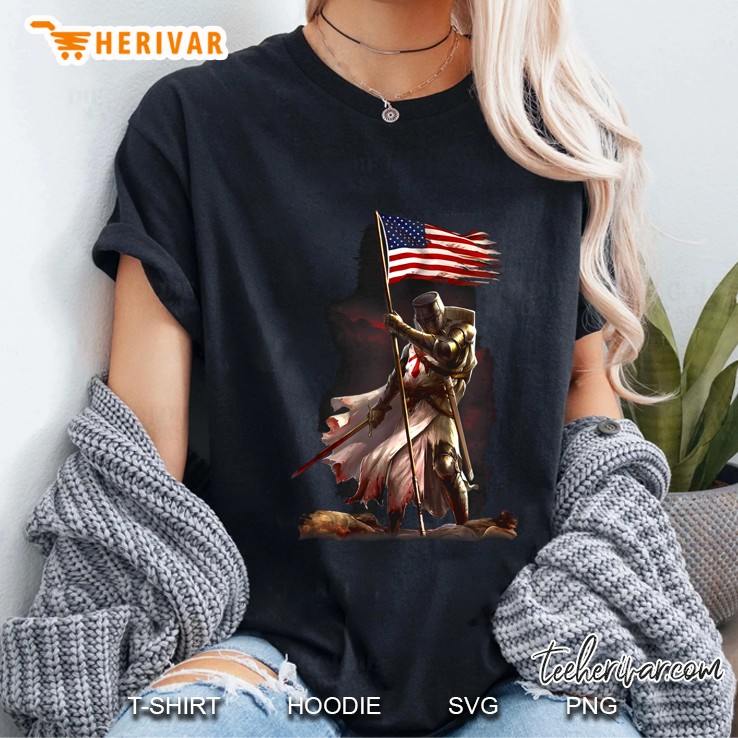 Knight Templar Warrior American Flag Ladies Tee