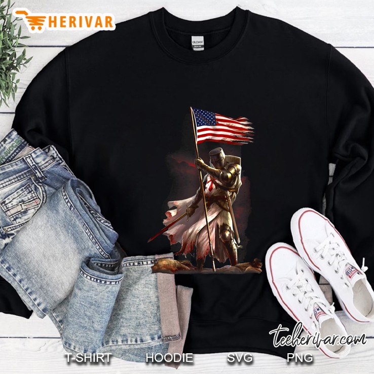 Knight Templar Warrior American Flag Sweatshirt