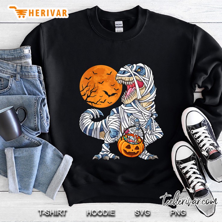 Mummy T-Rex Dinosaur Trick Or Treat Halloween Sweatshirt