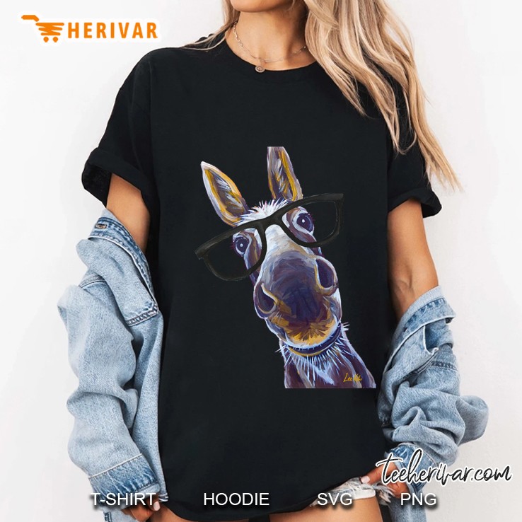 Funny Donkey Art, Smart Donkey With Glasses Classic Ladies Tee
