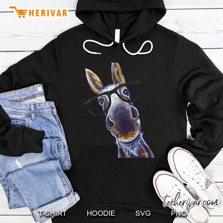 Funny Donkey Art, Smart Donkey With Glasses Classic Hoodie