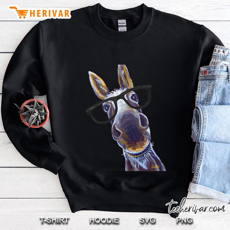 Funny Donkey Art, Smart Donkey With Glasses Classic Sweatshirt