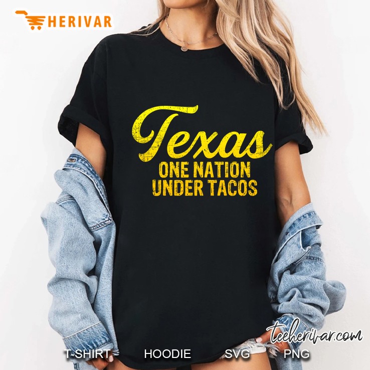 Texas One Nation Under Tacos - Funny Texas Taco Lovers Ladies Tee