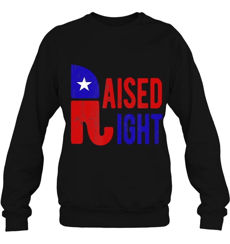 Raised Right Proud Republican Elephant Logo Usa Sweatshirt