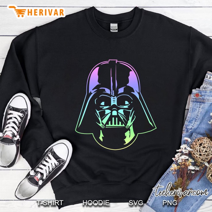Star Wars Darth Vader Head Neon Gradient Graphic Sweatshirt