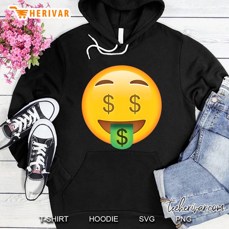 Emoji Money Face Dollar Signs Eyes Emoticon Texting Hoodie
