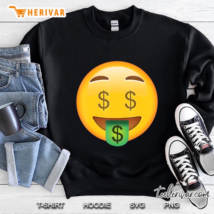 Emoji Money Face Dollar Signs Eyes Emoticon Texting Sweatshirt