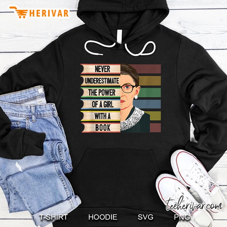 Feminist Ruth Bader Ginsburg Rbg Quote Girl With Book Women Hoodie