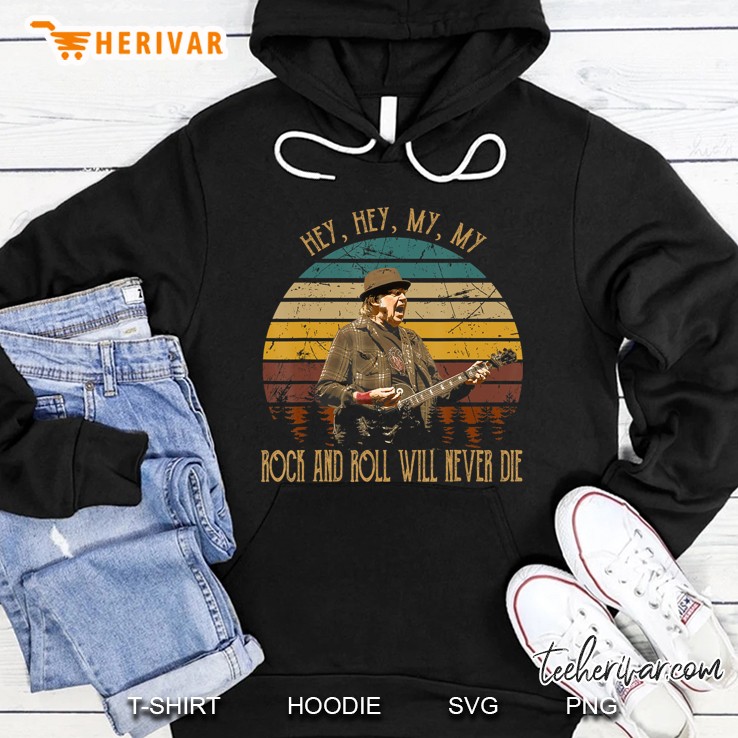 Vintage Neil Shirt Young Love Rock And Roll Will Never Die Hoodie