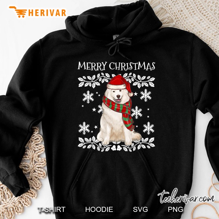 Merry Christmas Ornament Samoyed Xmas Santa Hoodie