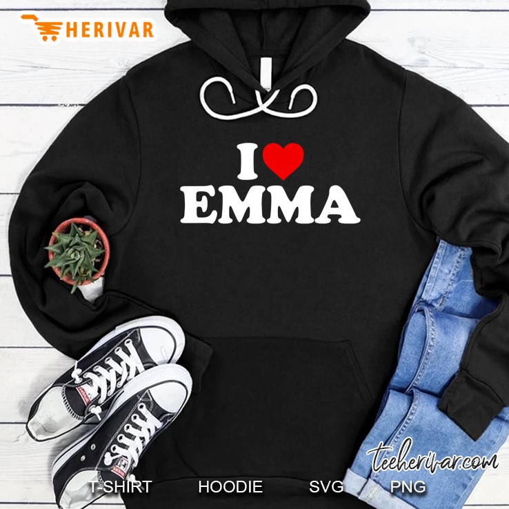 I Love Emma - Heart Hoodie