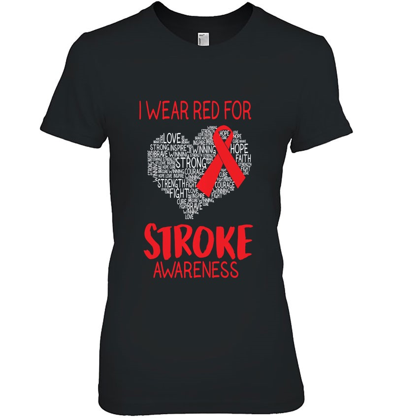 I Wear Red For Stroke Awareness - Stroke Survivor Mugs