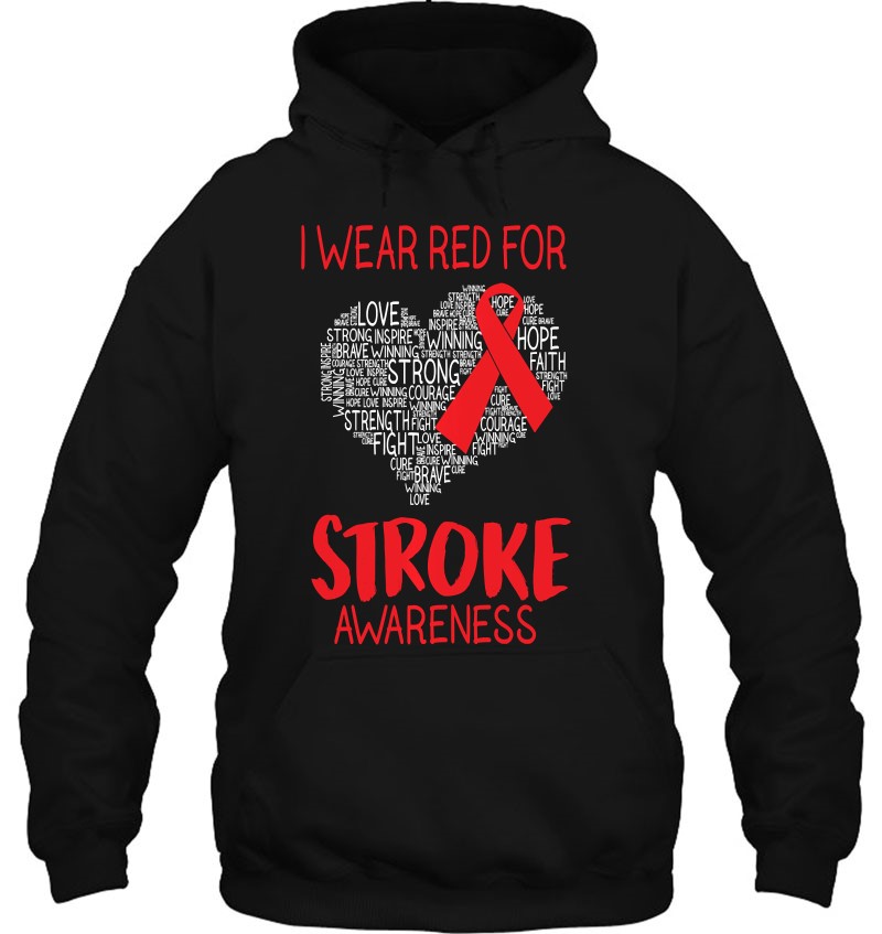I Wear Red For Stroke Awareness - Stroke Survivor Mugs